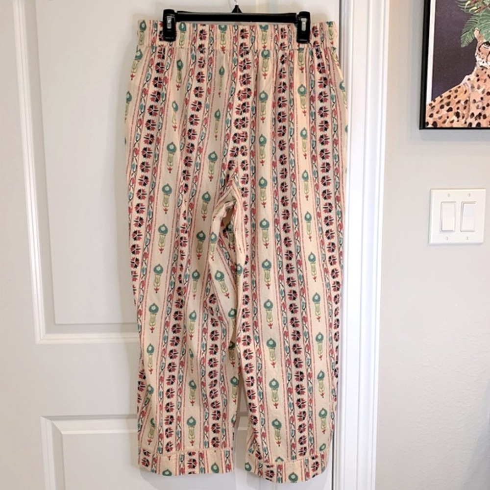 Haute Hippie India Striped Cropped Cotton Boho Pants Size Large NWT - Picture 2 of 8
